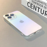 Color Plated Gradient Color Hard Phone Case with Built-in Lens Film For iPhone