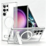 Clear Magnetic  Drop Resistant Shockproof Wireless Slim Stand Case for Samsung