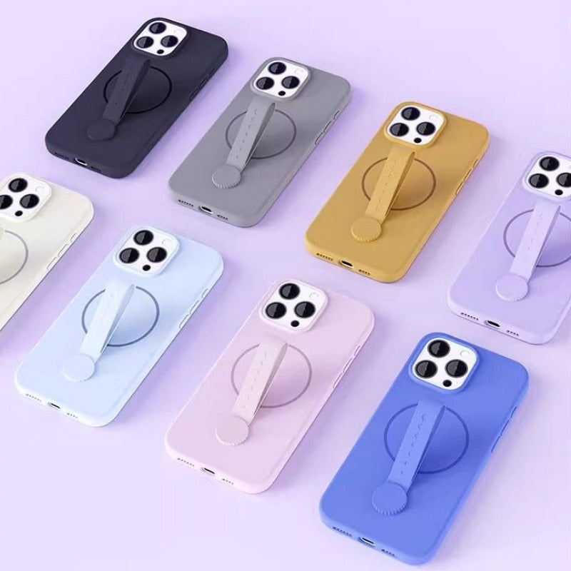 Liquid Silicone Magnetic Ring Phone Case For iPhone