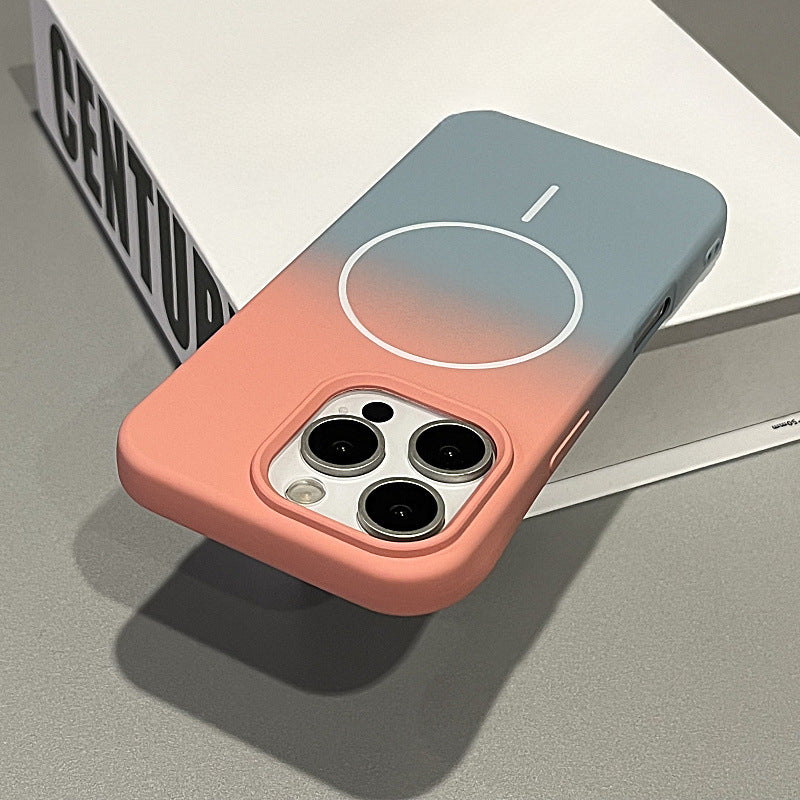 Gradient Thin Circle Magnetic Phone Case For iPhone