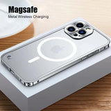 Custodia per telefono Magsafing di lusso in alluminio per iPhone