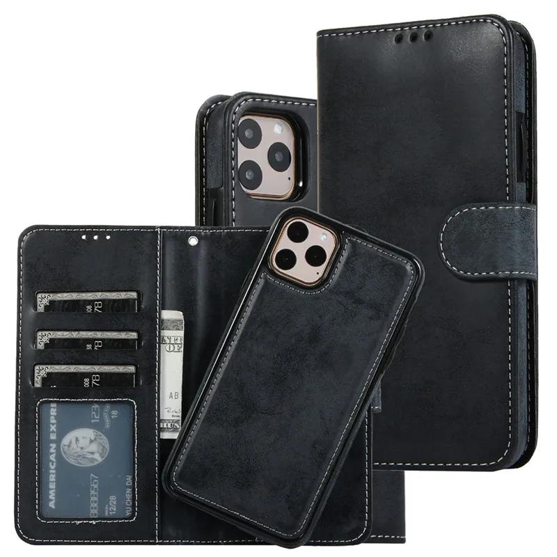 Luxury Leather Removable Flip Wallet Card Case For IPhone