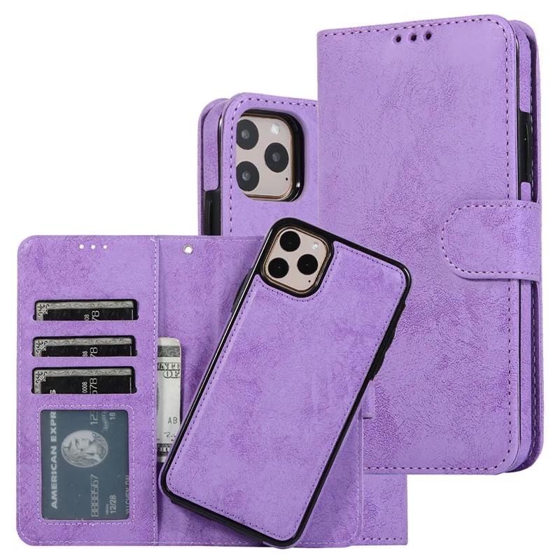 Luxury Leather Removable Flip Wallet Card Case For IPhone