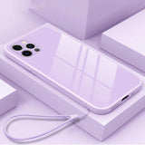 Luxury Square Liquid Tempered Glass Phone Case For IPhone