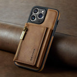 Custodia a portafoglio in pelle magnetica staccabile 2 in 1 per iPhone