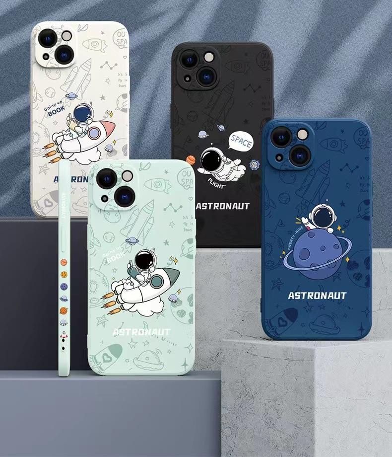 New Astronaut Liquid Silicone Protective Case For iPhone