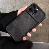 Luxury Matte Washed Denim Soft Leather Phone Case For IPhone