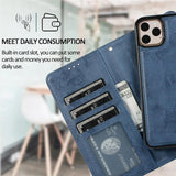 Luxury Leather Removable Flip Wallet Card Case For IPhone