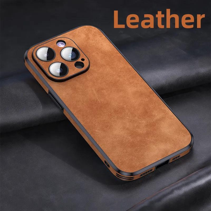 Luxury Full Protection Silicone Bumper Shockproof Business Leather Phone Case For IPhone