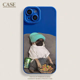 Creative Puppy Frosted Anti-fall Soft Plastic Case for iPhone