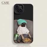 Creative Puppy Frosted Anti-fall Soft Plastic Case for iPhone