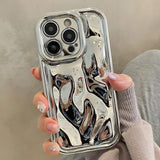 Custodia con placcatura in meteorite laser lucido 3D per iPhone 