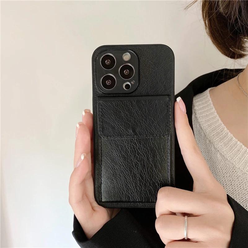 Luxury Leather Card Wallet Stand Phone Case For IPhone