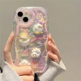 Cute 3D Cartoon Duck Egg Cake Gradient Wave Border Silicone Soft Shell Mobile Phone