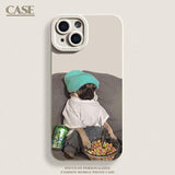 Creative Puppy Frosted Anti-fall Soft Plastic Case for iPhone