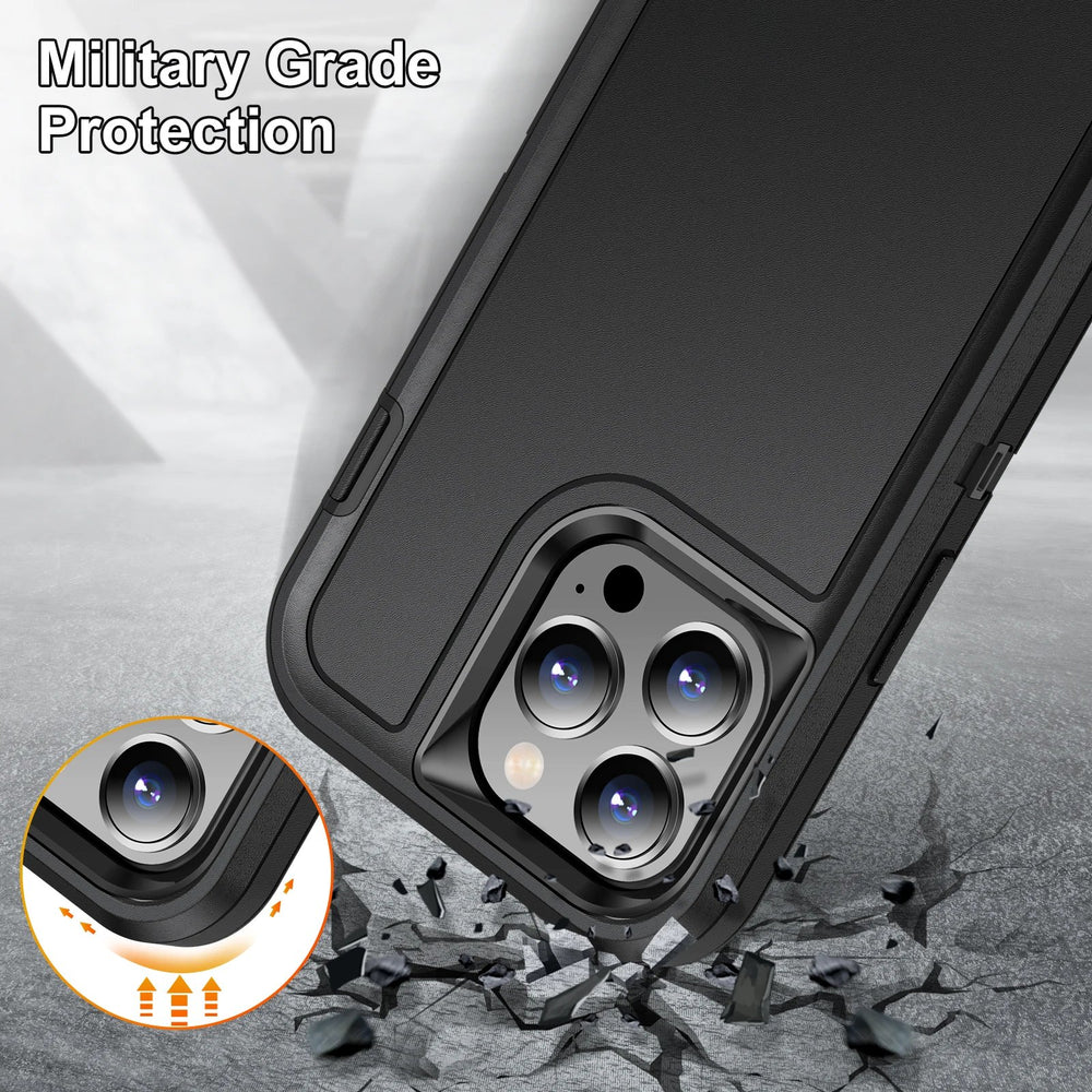 3 In 1 Defend Armor Shockproof Case For IPhone