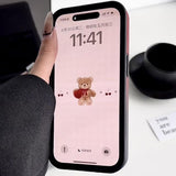 Contrasting color three-dimensional bear case for iPhone