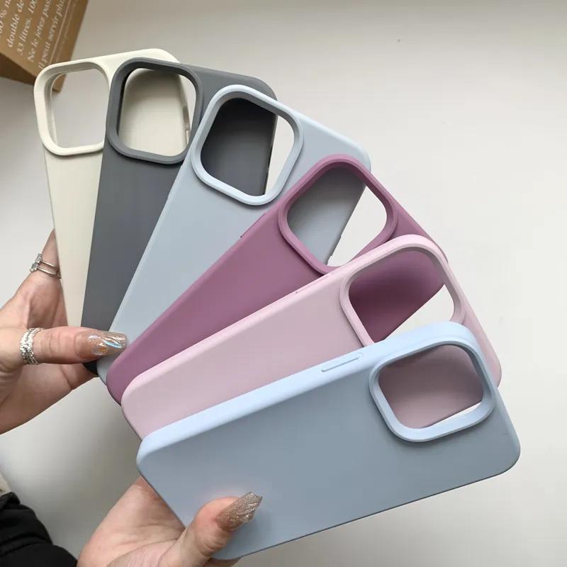 Custodia per telefono in silicone liquido di lusso per iPhone 