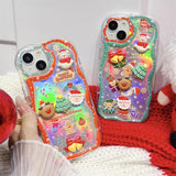 Cute 3D Santa Claus Elk Snowman Christmas Tree Phone Case For IPhone