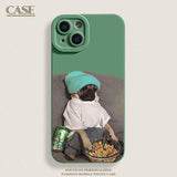 Creative Puppy Frosted Anti-fall Soft Plastic Case for iPhone