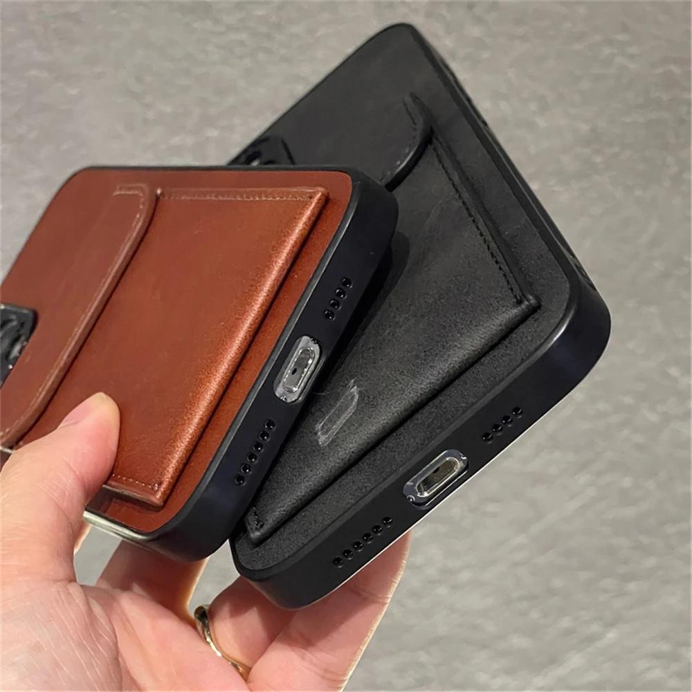 Luxury Leather Card Wallet Stand Phone Case For IPhone