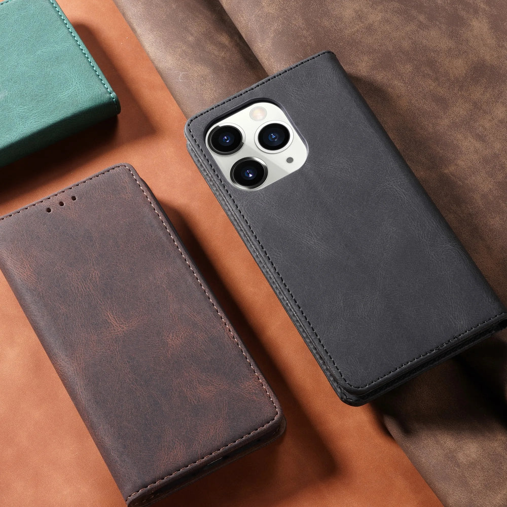 Flip Leather Wallet Case For IPhone