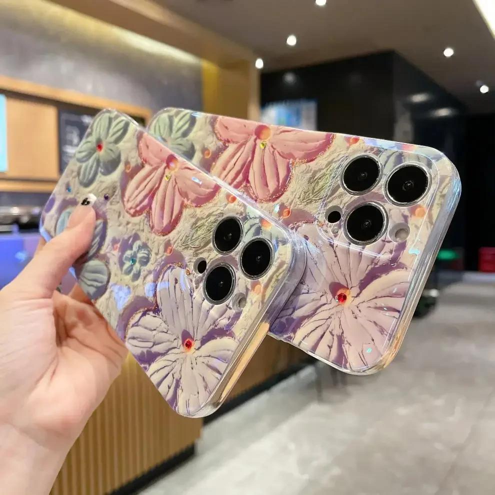 New Oil Colored Petal Phone Case For IPhone