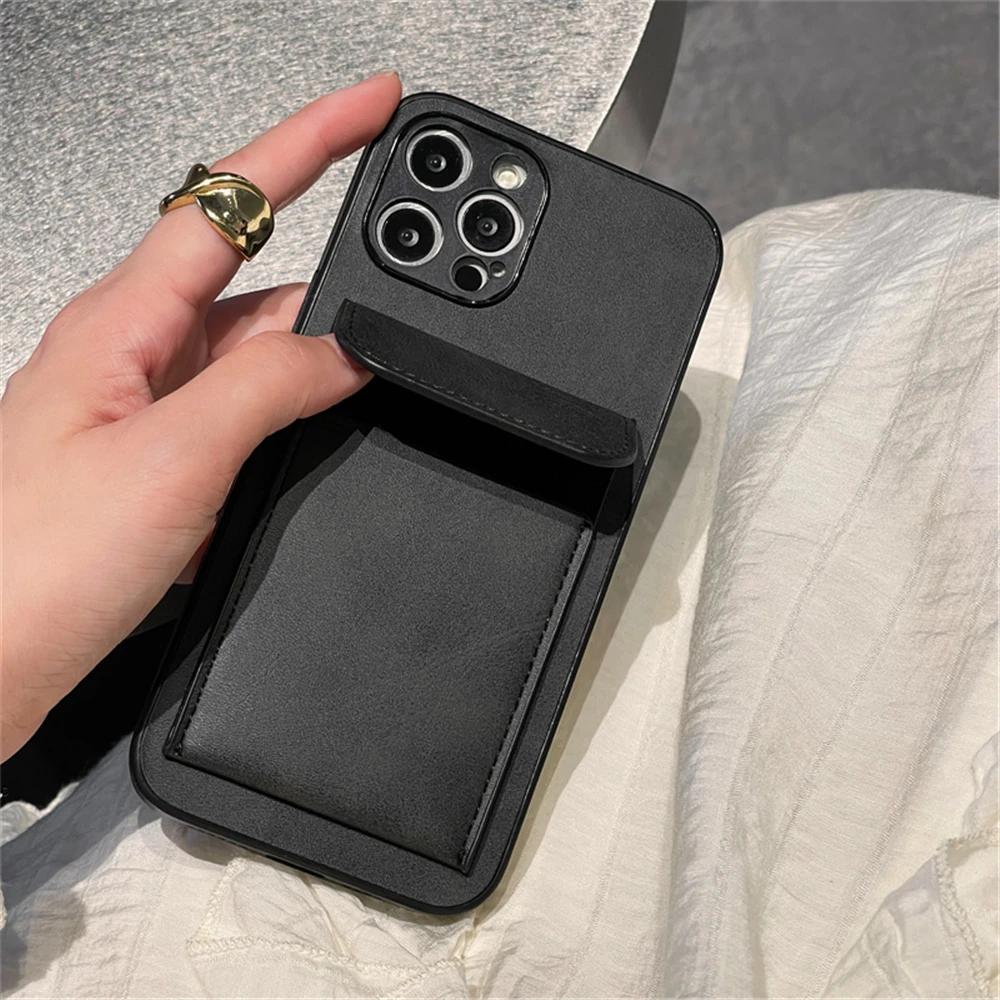 Luxury Leather Card Wallet Stand Phone Case For IPhone