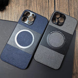 Luxury Leather Cloth Magnetic Soft Case For iPhone