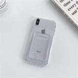 Card Holder Transparent Phone Case For iPhone