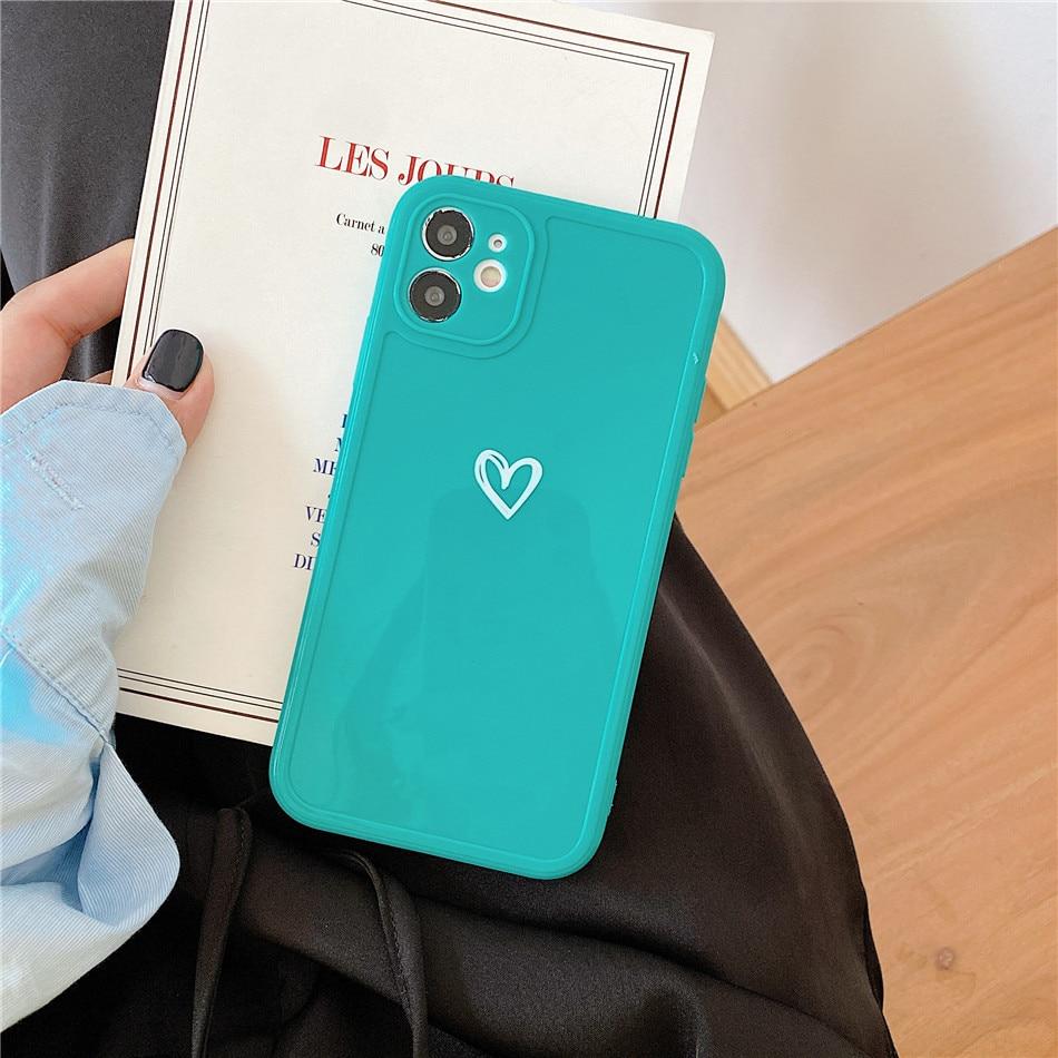 Candy Colors Love Heart Phone Case For iPhone