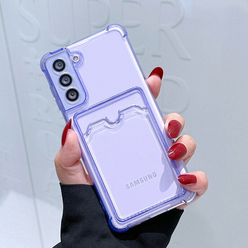 삼성 갤럭시용 카드 가방 지갑 투명 휴대폰 케이스 