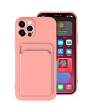 Card Holder Luxury Liquid Silicone Case For iPhone