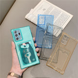 Clear Square Wallet Card Slots Case for Samsung Galaxy