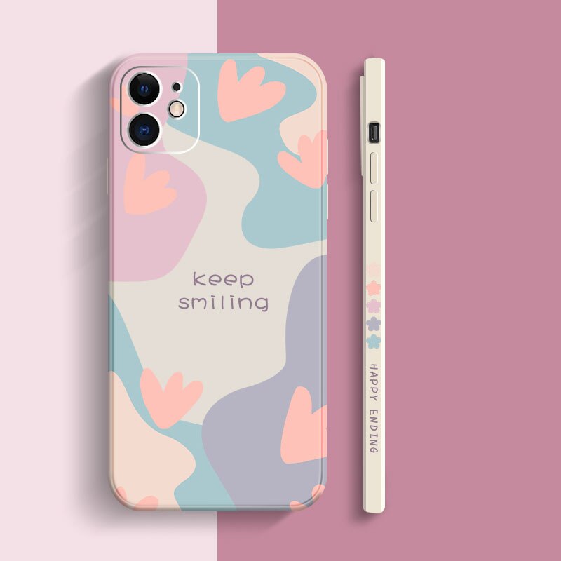 iPhone용 다채로운 귀여운 꽃 소프트 케이스 