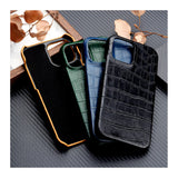 Crocodile Grain Leather Case For iPhone