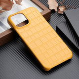 Crocodile Grain Leather Case For iPhone
