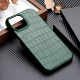 Crocodile Grain Leather Case For iPhone