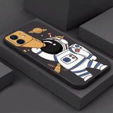 Cute Astronaut Liquid Silicon Case For iPhone