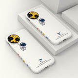 Custodia in silicone liquido simpatico astronauta per iPhone 