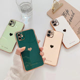 Electroplated Love Heart Phone Case for iPhone