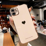 Electroplated Love Heart Phone Case for iPhone