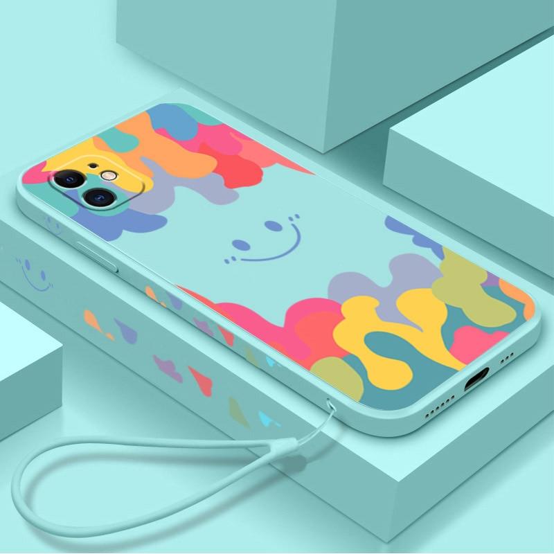 Liquid Silicone Watercolor Protective Case For iPhone