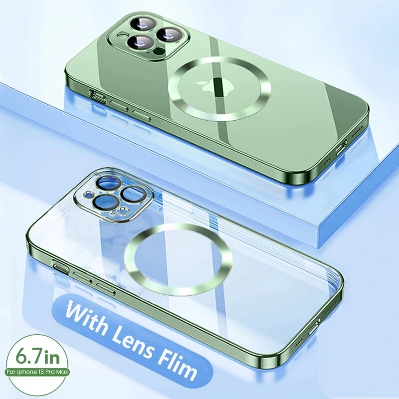 Magnetic Wireless Charging Transparent Case For iPhone