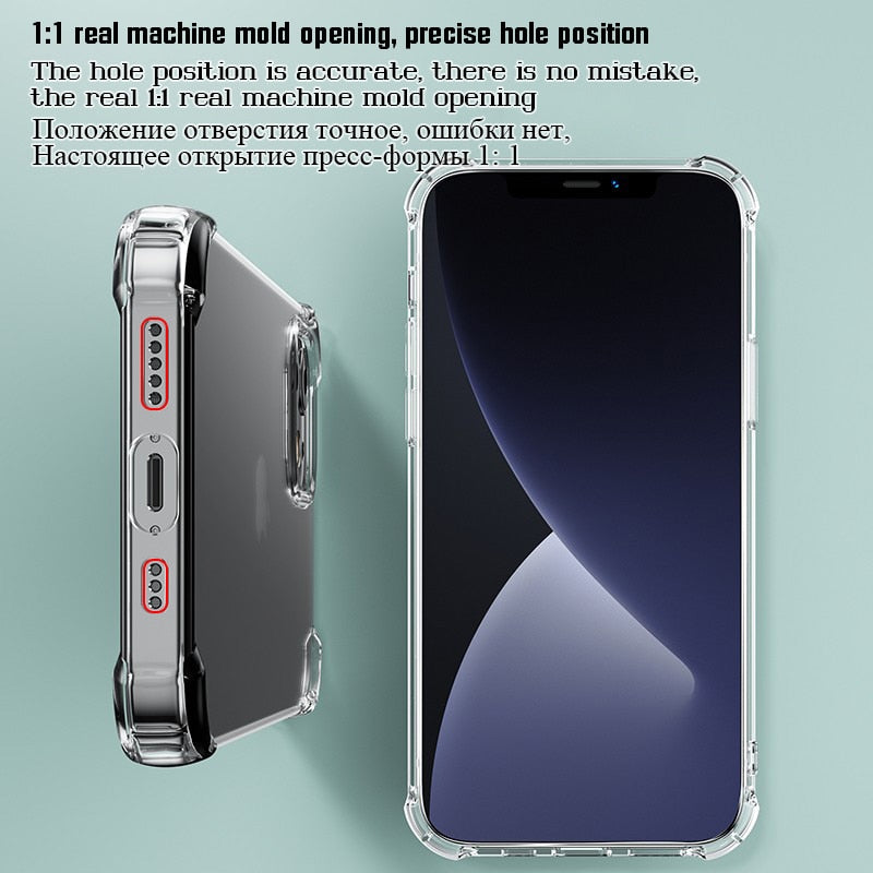 Clear Silicone Shockproof Phone Case For iPhone