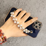 6D Plating Pearl Chain Phone Case For iPhone