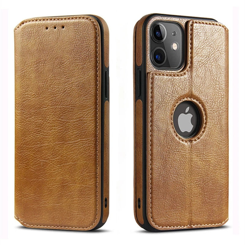 Magnetic Flip Leather Case For iPhone