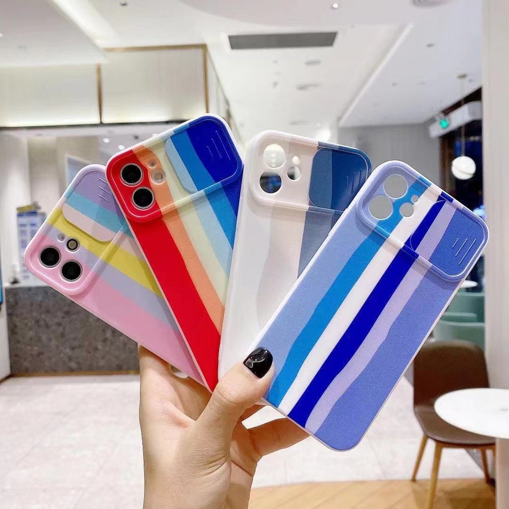 Frame Protective Rainbow Soft Case For iPhone