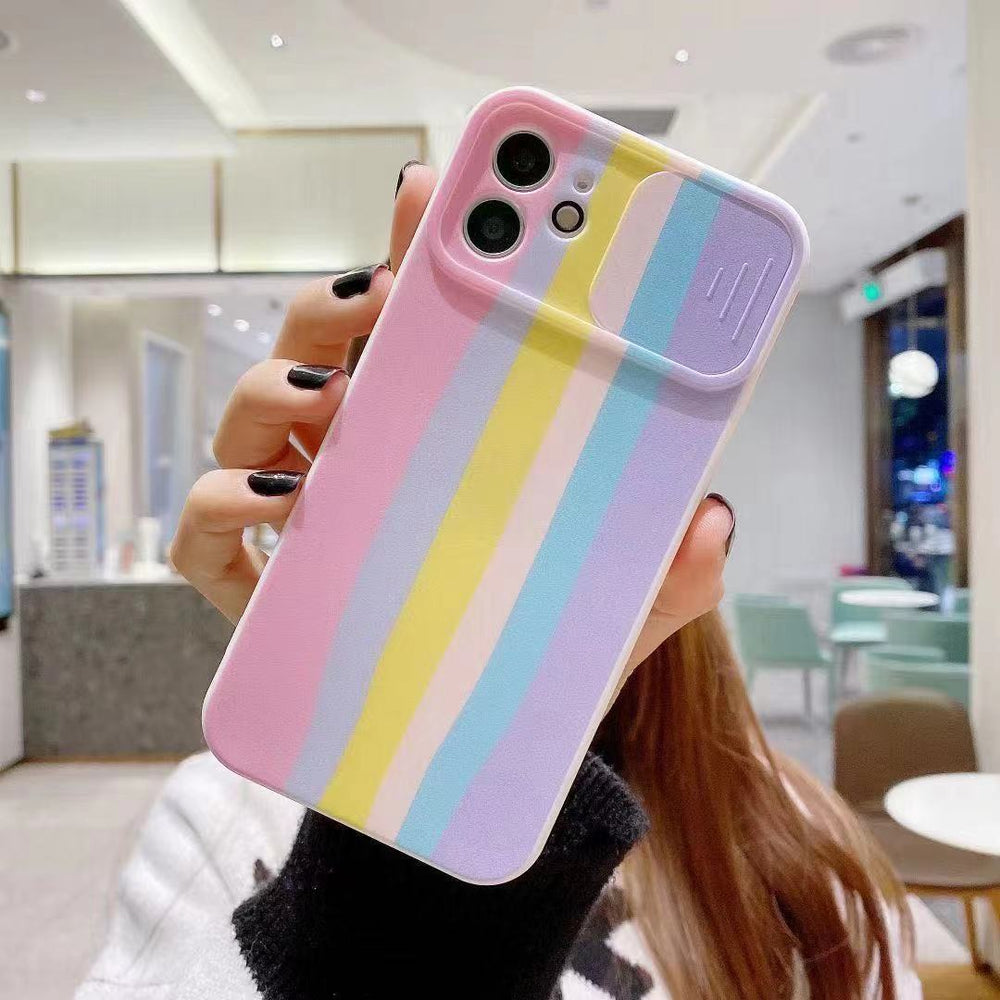 Frame Protective Rainbow Soft Case For iPhone