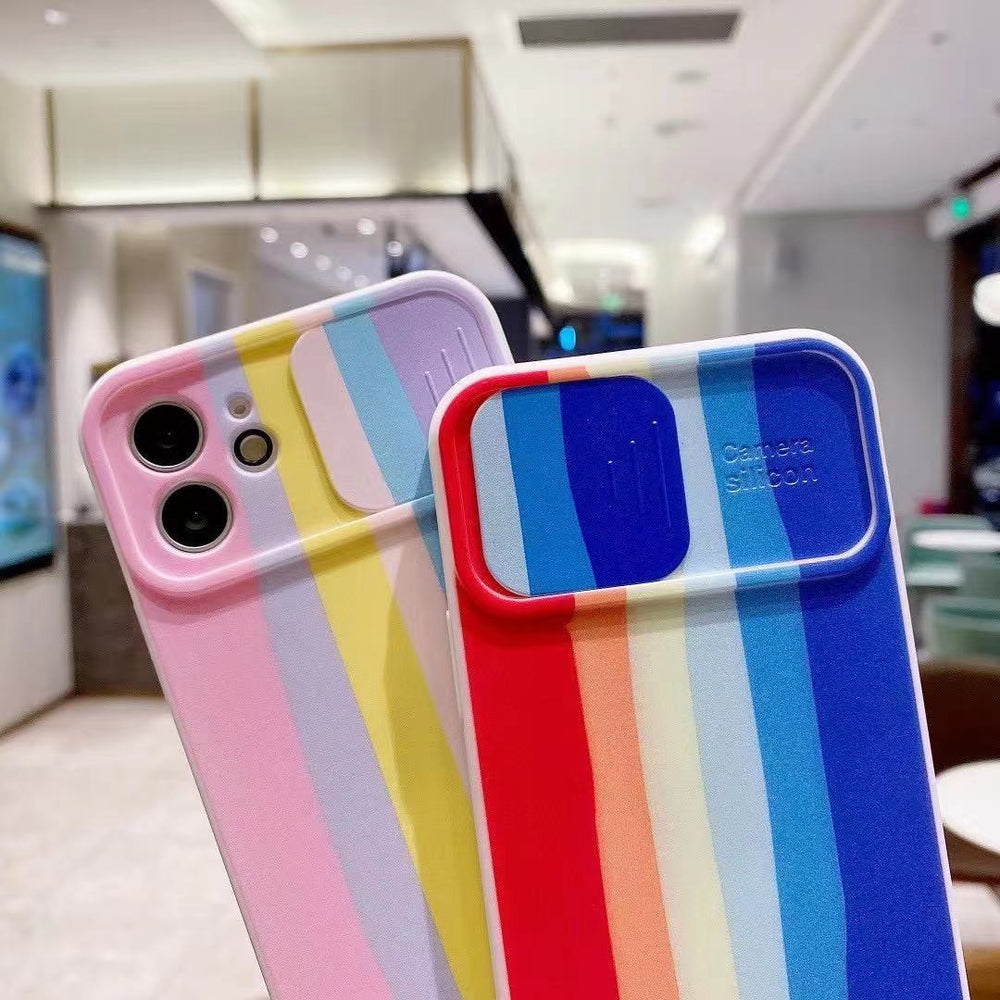 Frame Protective Rainbow Soft Case For iPhone